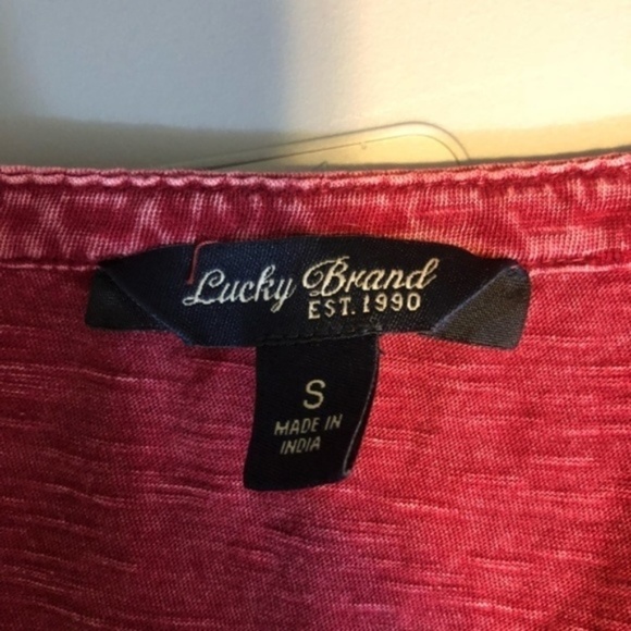 Lucky Brand Dark Red Boho Crochet Top S - Picture 7 of 7